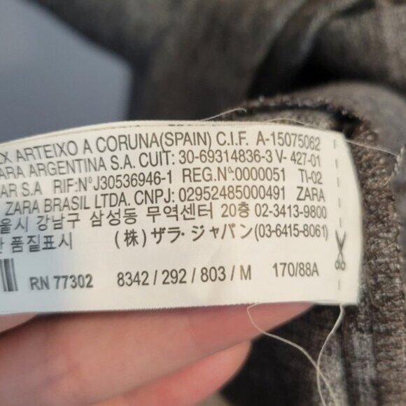 Zara | Button Front V Neck Sleeveless Key Hole Back Tweed Dress Gray - Picture 6 of 8